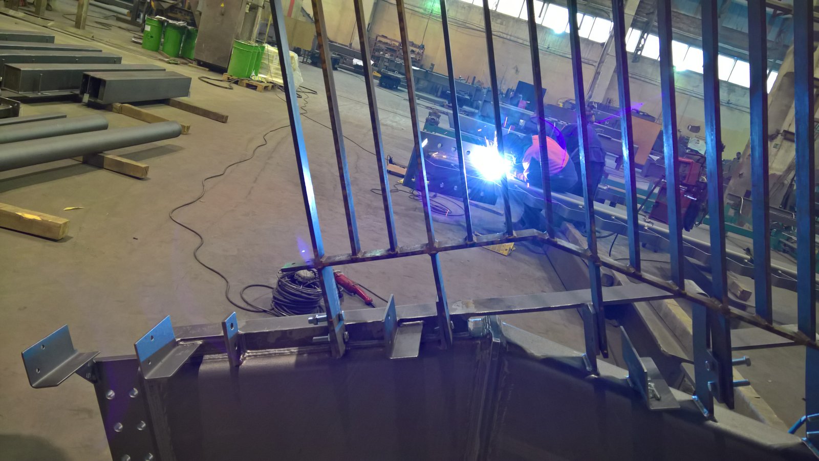 Welding work in progress